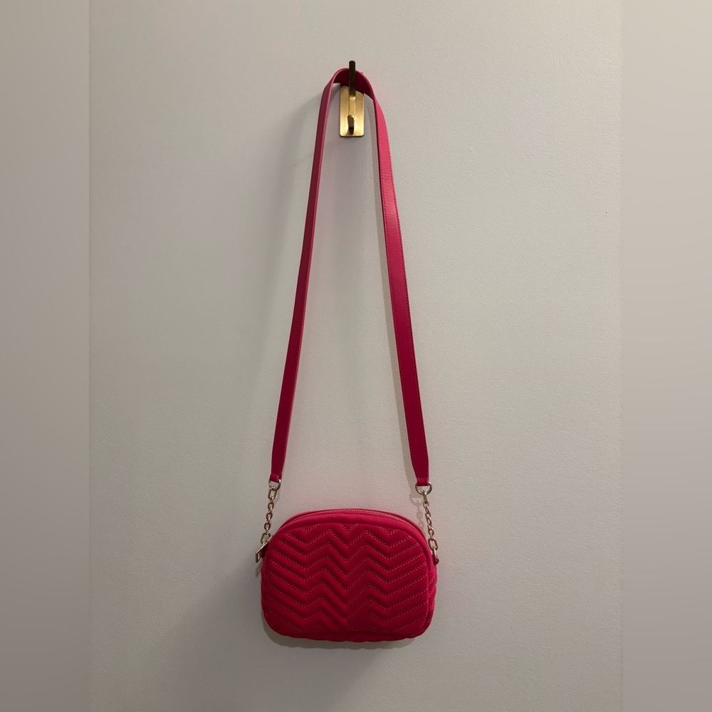 Hot Pink Quilted Crossbody Bag from Maje - Designer, Gold, Purse